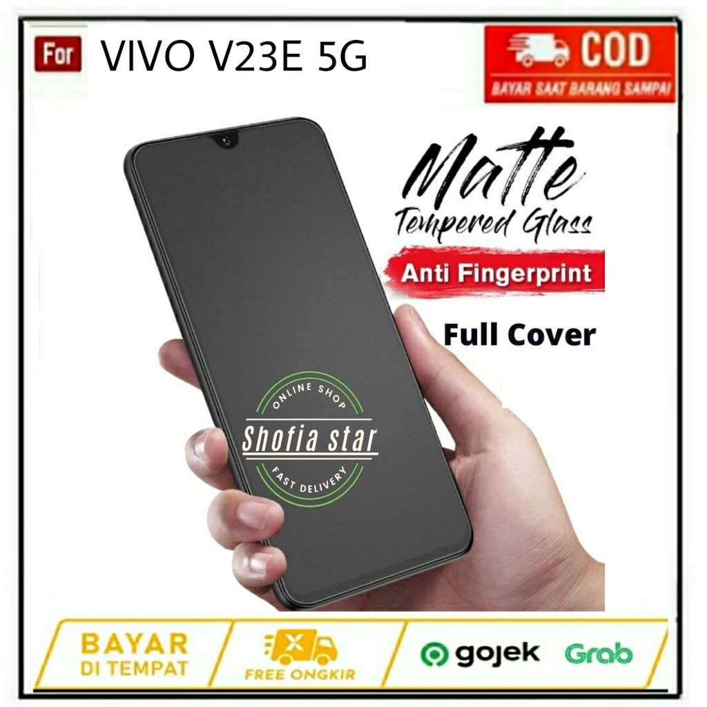 TEMPERED GLASS MATTE VIVO V23E V23 5G Y21 Y21S Y21T Y21E Y21A Y33S Y33T TG LAYAR ANTI GLARE KACA FULL COVER