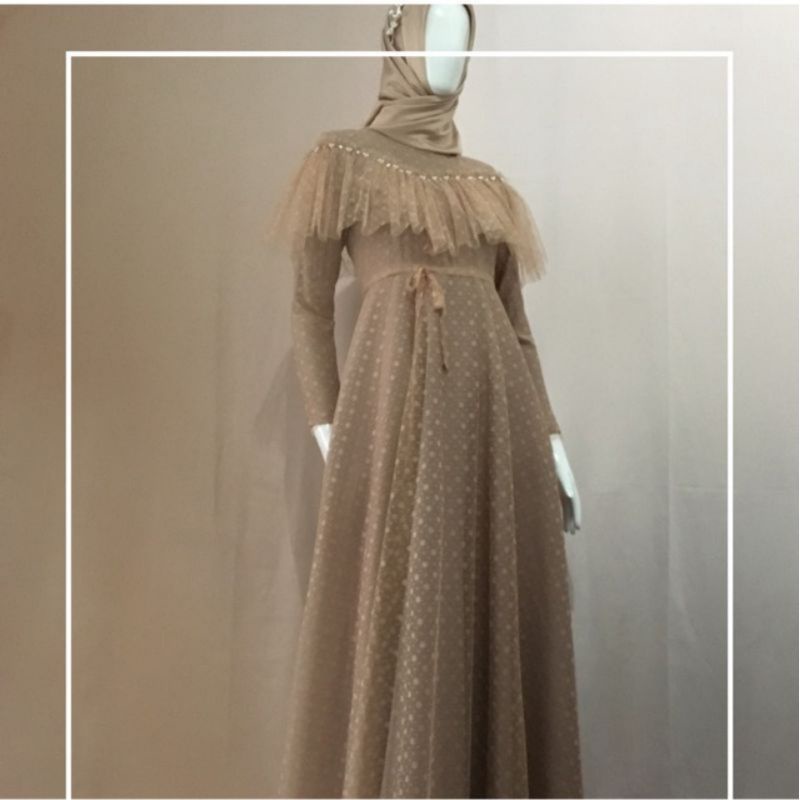 gaun pesta full tile dot