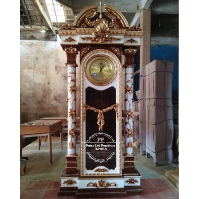 Promo Free Ongkir Jam Masjid Bahan Kayu Jati/ Lemari Jam Berdiri Ukir Jepara