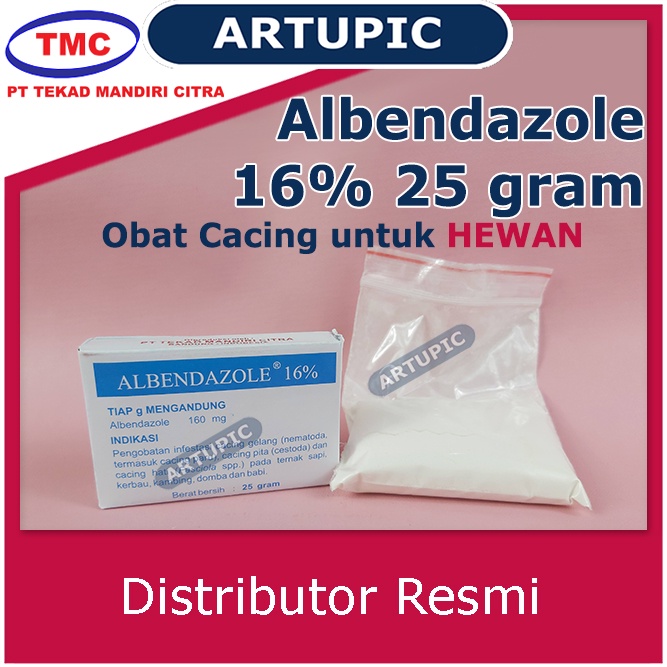 Albendazole 16% 25 gram Obat Cacing Sapi Babi Kambing Anjing Kucing Kerbau Kuda Domba Hewan Ternak