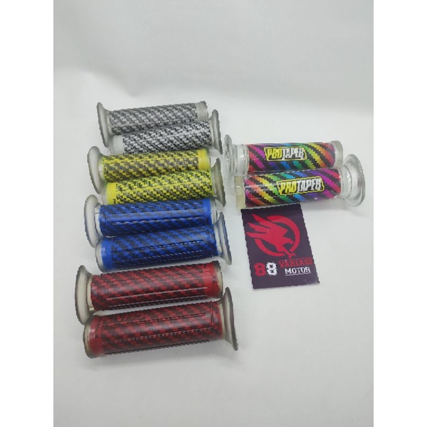 Handgrip Karbon Warna Variasi dan Grip Protaper Pelangi Universal Semua Motor Bisa