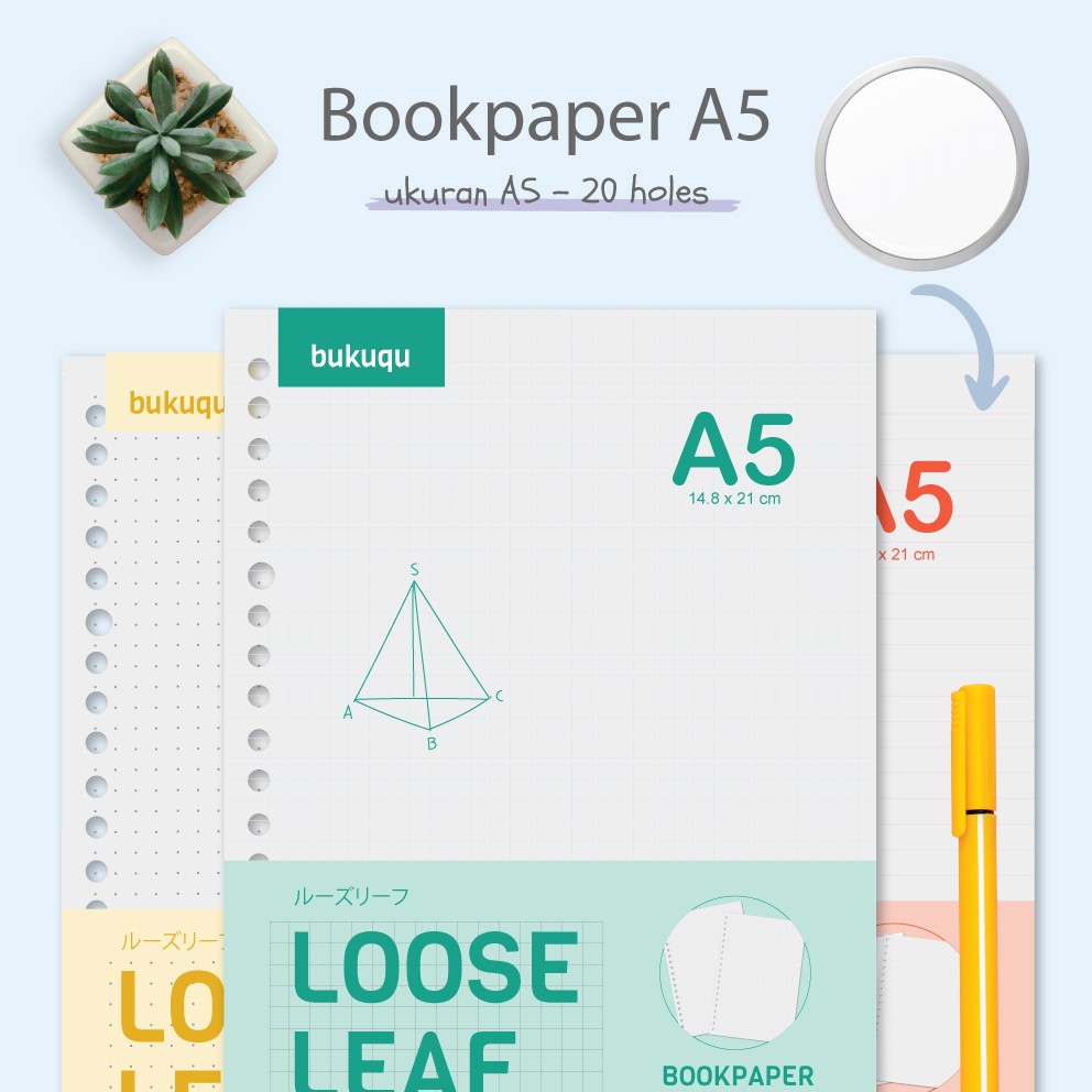 

Loose Leaf A5 - Bookpaper/ Kertas File