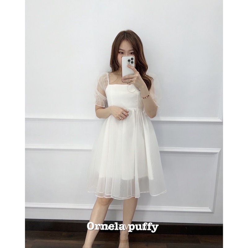 MINI DRESS PUFFY ORNELA / GAUN PESTA ORGANZA FASHION / NEW DRESS / DRESS NATALAN TERBARU 2022-2023