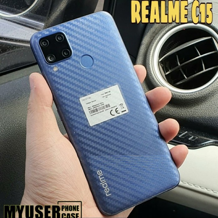 SKIN CARBON OPPO REALME C15 / ANTI GORES BELAKANG OPPO REALME C15