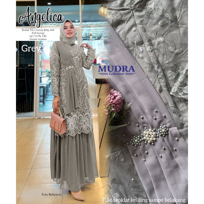MAXI DRESS ANGELICA BY MUDRA-Grey