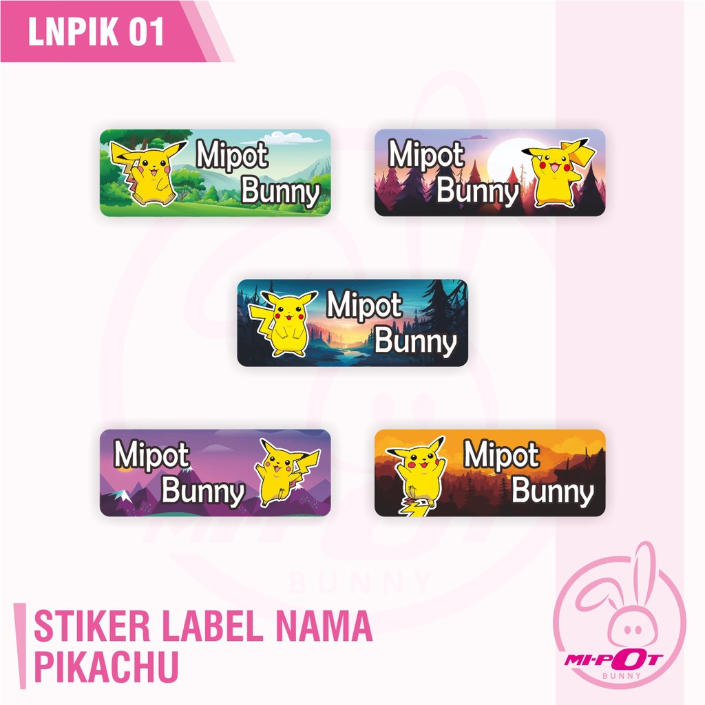 

STIKER LABEL NAMA - PIKACHU 01