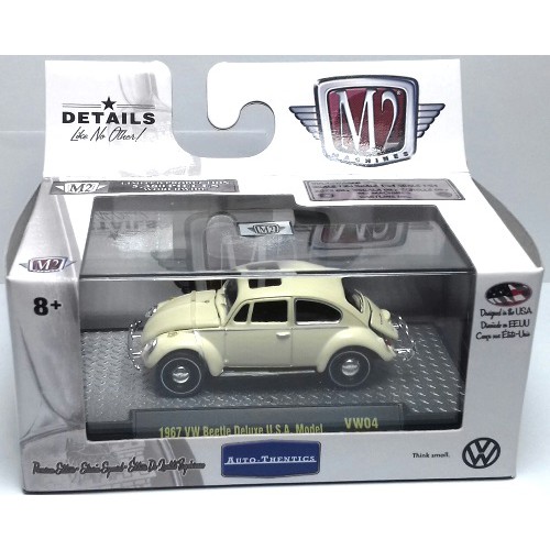 Diecast Mobil M2 Machines 1/64 AUTH VW  4 - Volkswagen Beetle 1967 Deluxe USA