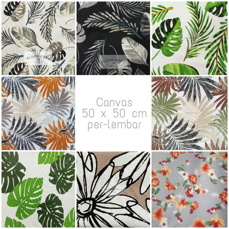 Part 5 Bunga Kain kanvas 50x50 cm Bahan Kanvas Perca potongan canvas murah 50 cm flower floral