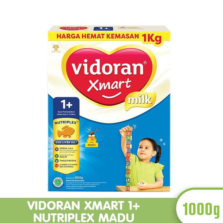 

Cr8CodeVIDORAN Xmart 1+ Nutriplex Madu dan Vanilla 1000 gr(masakini) E75