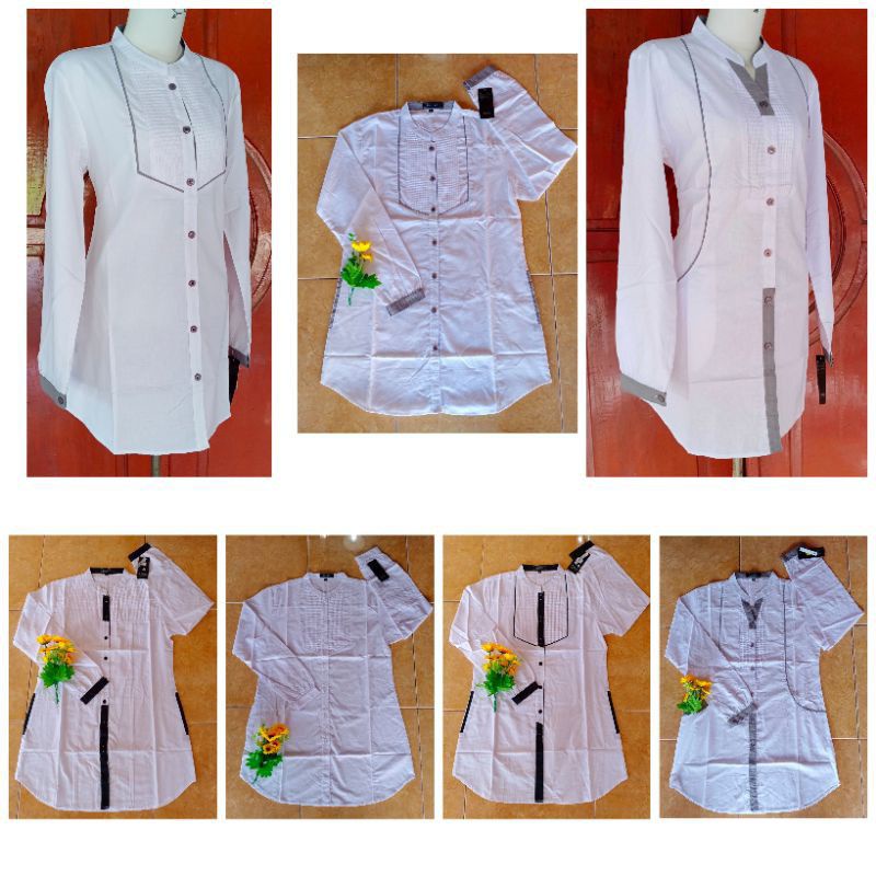 Baju / Blouse/ Atasan Santriwati Putih Archie Full Katun Premium