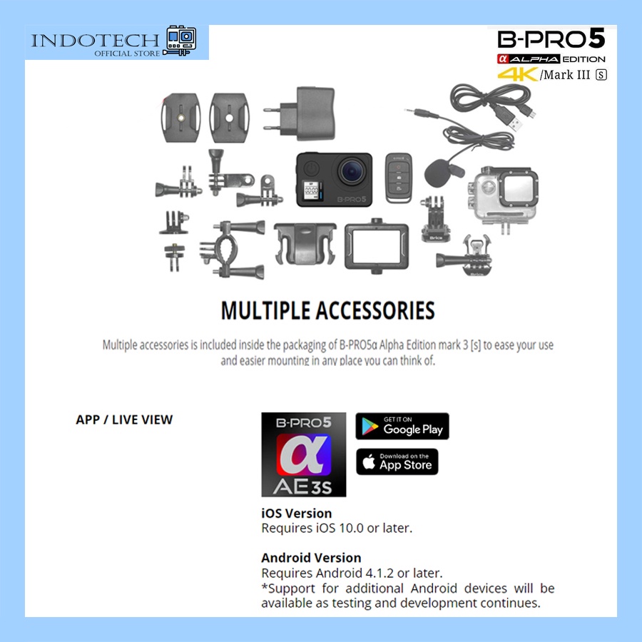 PROMO Murah !!! - Brica B-Pro 5 Alpha Edition 4K Mark III S (AE3S) - Free T-Shirt - BPRO5 Action Cam-6