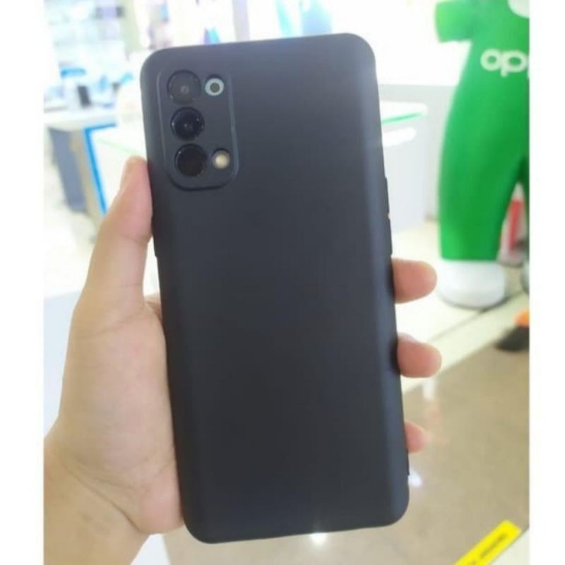 Oppo Reno 4 / Reno4 Pro / Reno 5 / Reno 5F Softcase Premium Matte Cover Black Soft Case