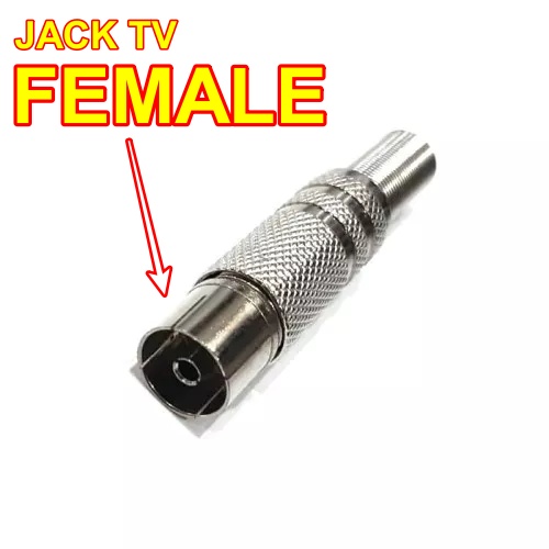 Jack Antena TV Female Male Konektor Colokan Antena Jak