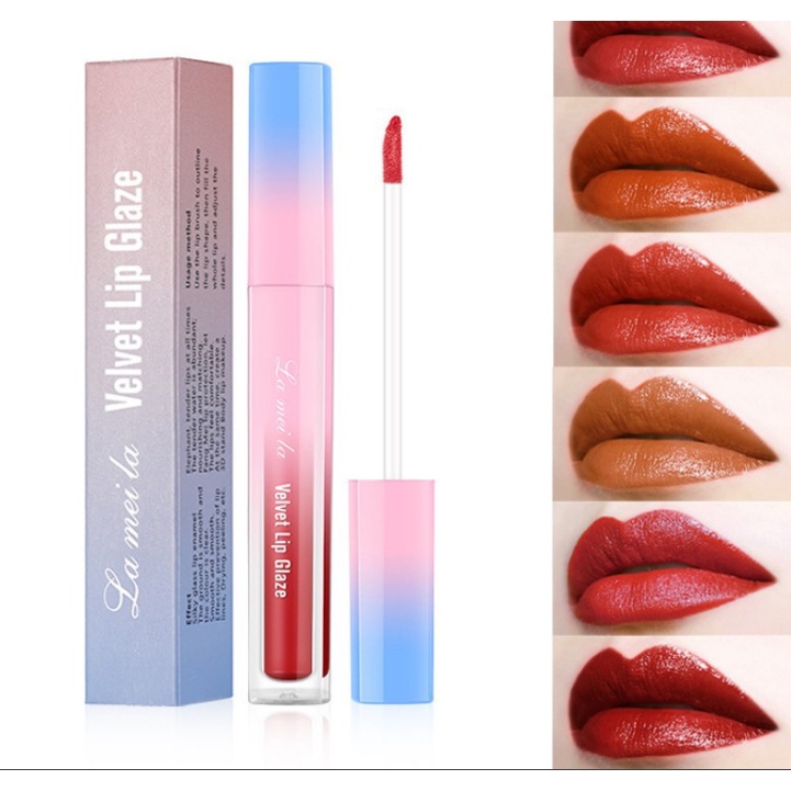 BISA COD !!! LAMEILA Lipstick Cair Kosmetik Lip Glaze Velvet [1011]