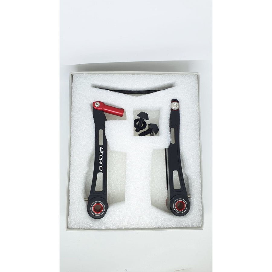 Vbrake Litepro Long Warna Hitam Merah Black Red Hollowtech V brake Lp Sepeda Lipat Seli