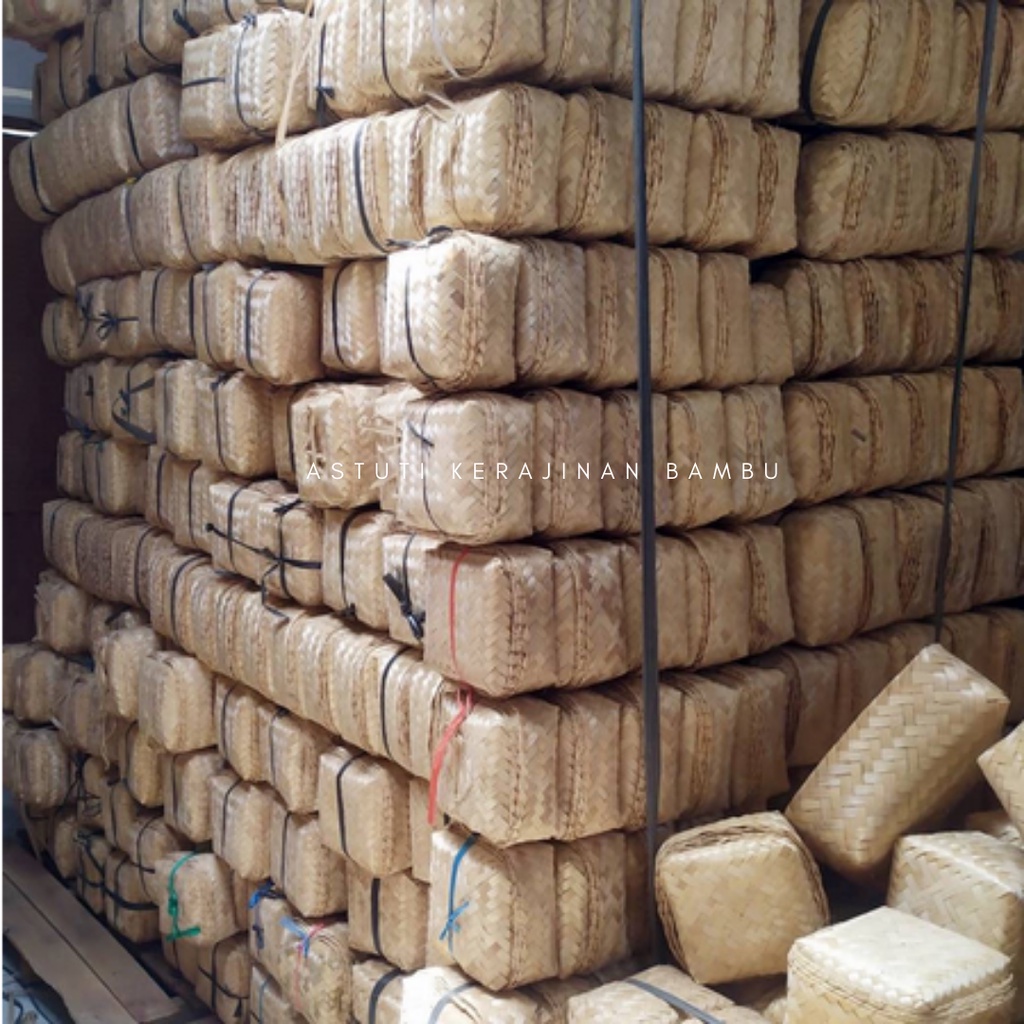 Besek Walet 25 x 25 x 8 cm (Bijian)/Besek Natural/Besek Unik/Besek Tradisional/ bakul walet/ besek w