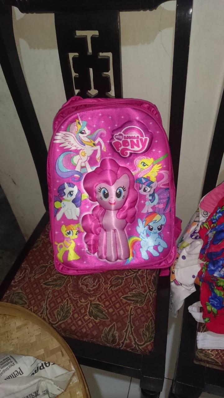  tas  anak  sekolah  sd  ransel 3d timbul my little ponny kuda 