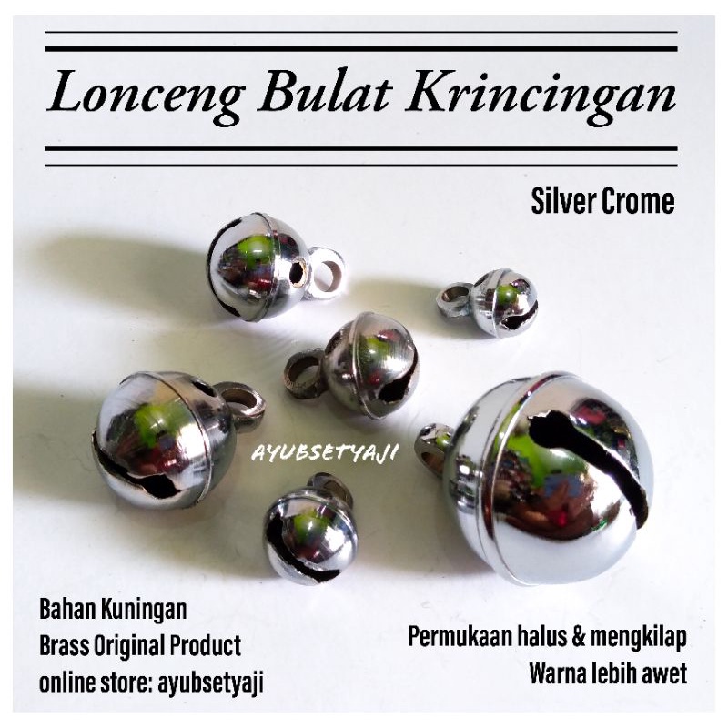 Krincing Kuningan no5 CROME SILVER Lonceng kuningan bulat klintingan size 05 bel lonceng pendaki pet