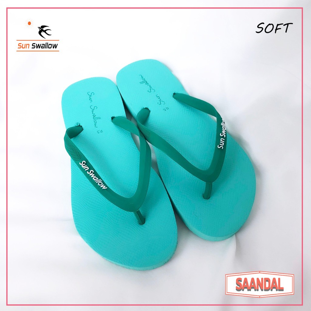 Sandal Jepit Wanita Sun Swallow Lady Ladies Soft Warna Polos Karet Tidak Licin (Bisa Satuan COD)