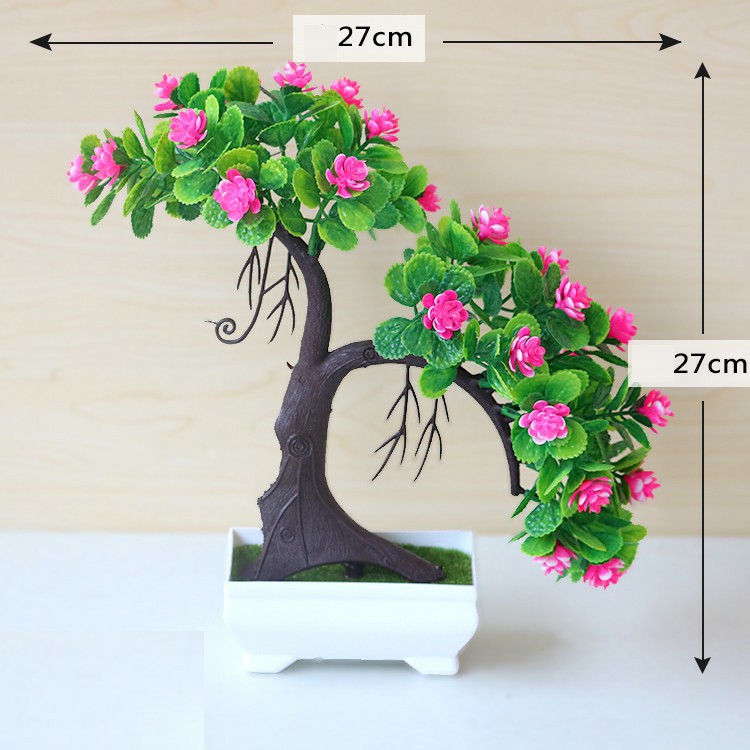 Kunataruma Pot Tanaman Besar Hias Bunga Plastik Artificial Daun Rambat Dekorasi Monstera Kering-Pink