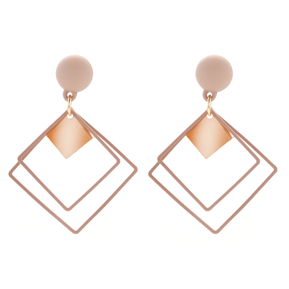 1Pasang Anting Pejantan Liontin Geometris Bohemian Wanita Modis-B