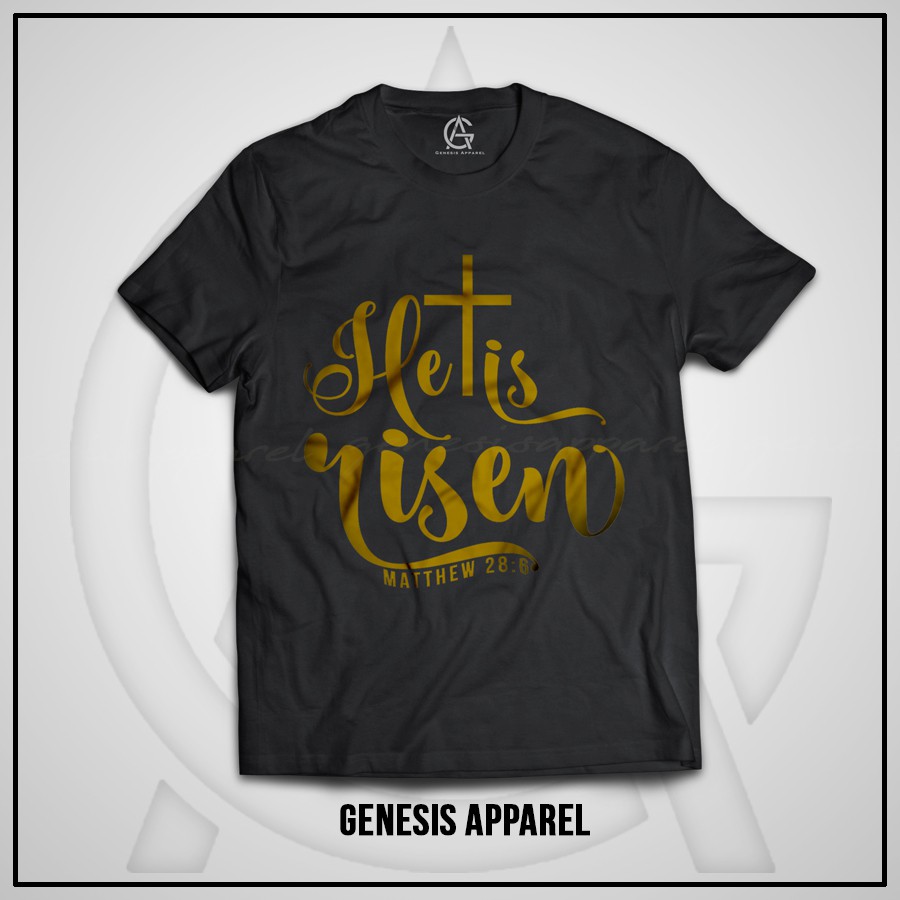 Baju Kaos Rohani Kristen Genesis Apparel - He Is Risen