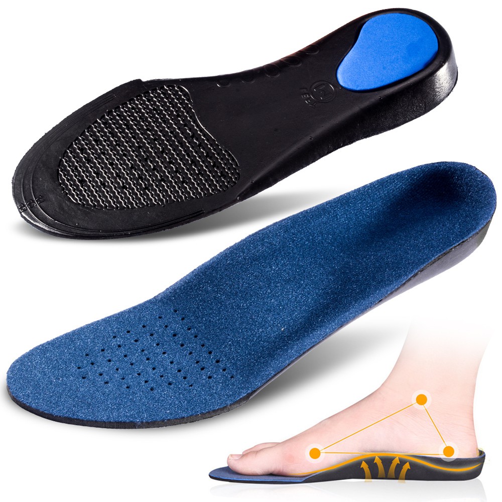 Insole Perawatan Kesehatan Kaki Unisex Pria dan Wanita Bahan EVA, Orthotic Sports /  Bantalan Tumit Dukungan Lengkungan Biru