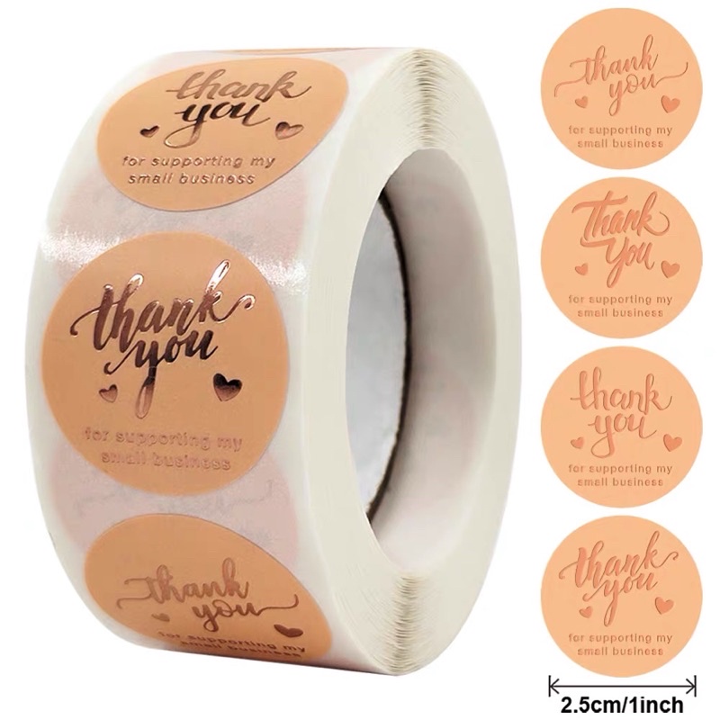 

stiker thankyou for supporting my small business 2.5cm/1inch