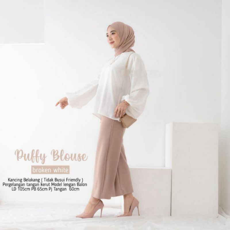 BLOUSE Wanita PUFFY  | Atasan Muslim Wanita | LD ±110cm | Bahan Wolfis