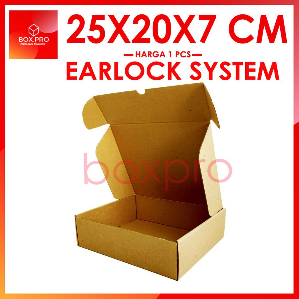 

Kardus Dus uk 25x20x7 cm(ECER) Die Cut Box Kotak Packing Aksesoris Baju Kue Hijab EARLOCK FULL