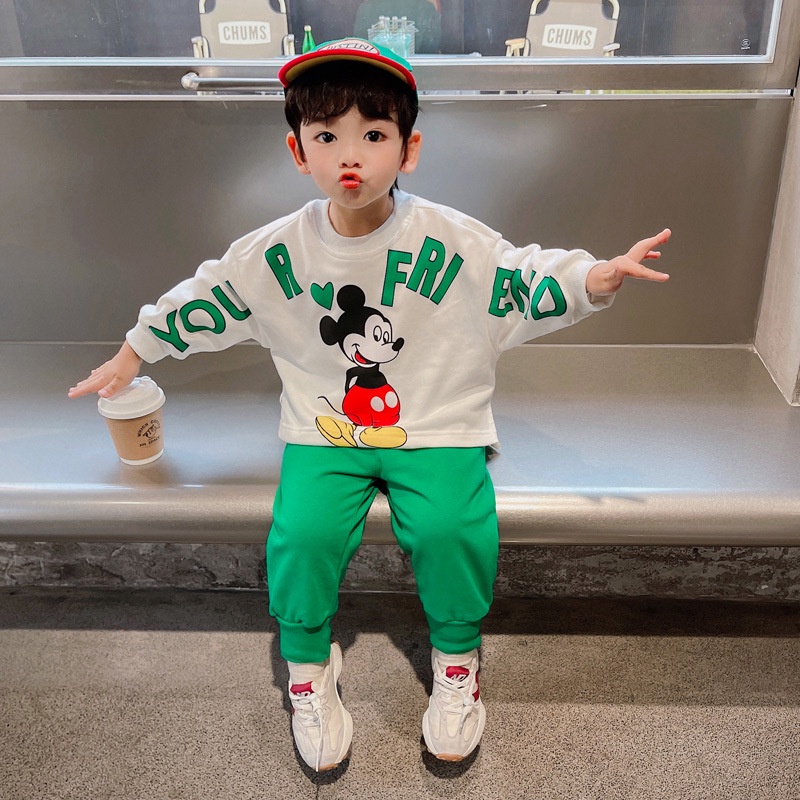 HappyOliver PASSWORD MKY FRIEND Setelan Sweater 1 - 7 Tahun Baju Anak BerKualitas