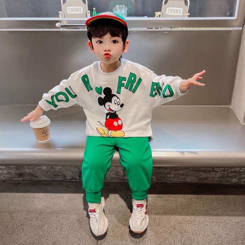 LittleAaron PASSWORD MKY FRIEND Setelan Sweater 1 - 7 Tahun Baju Anak Berkualitas