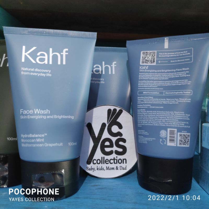 Kahf Face Wash Scrub 100 ml Sabun Cuci Muka Men Cowok Laki Pria Skin Energizing and Brightening Oil Acne Care Gentle Comedo Komedo Charcoal Kaft Kaf Pembersih Wajah Kulit jerawat Berjerawat Normal