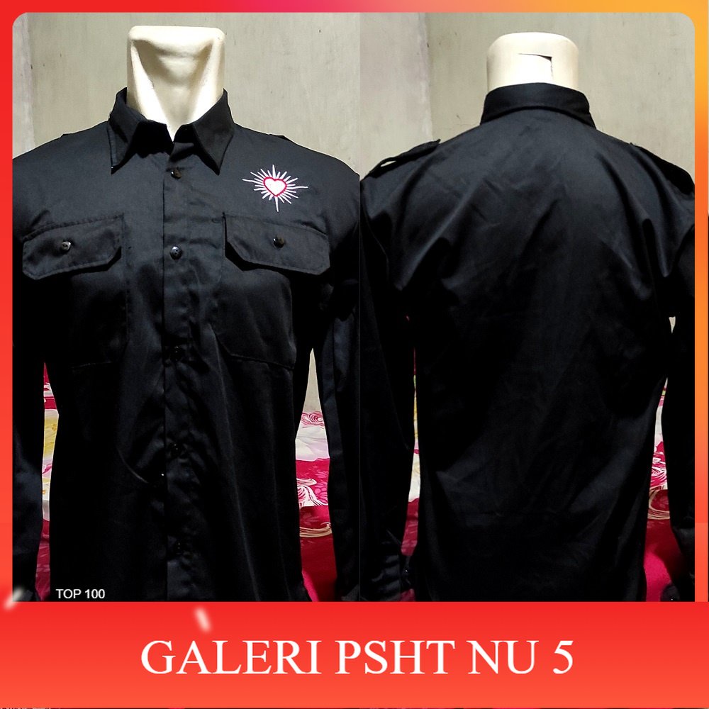 Atribut PSHT- BAJU KEMEJA HEM PSHT SH TERATE BORDIR PRIA LENGAN PANJANG SIMPEL DISTRO TERBARU