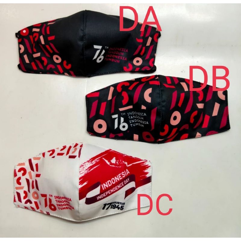 MASKER KAIN ANAK & DEWASA 3PLY HI I AM LILY MOTIF HUT RI 76
