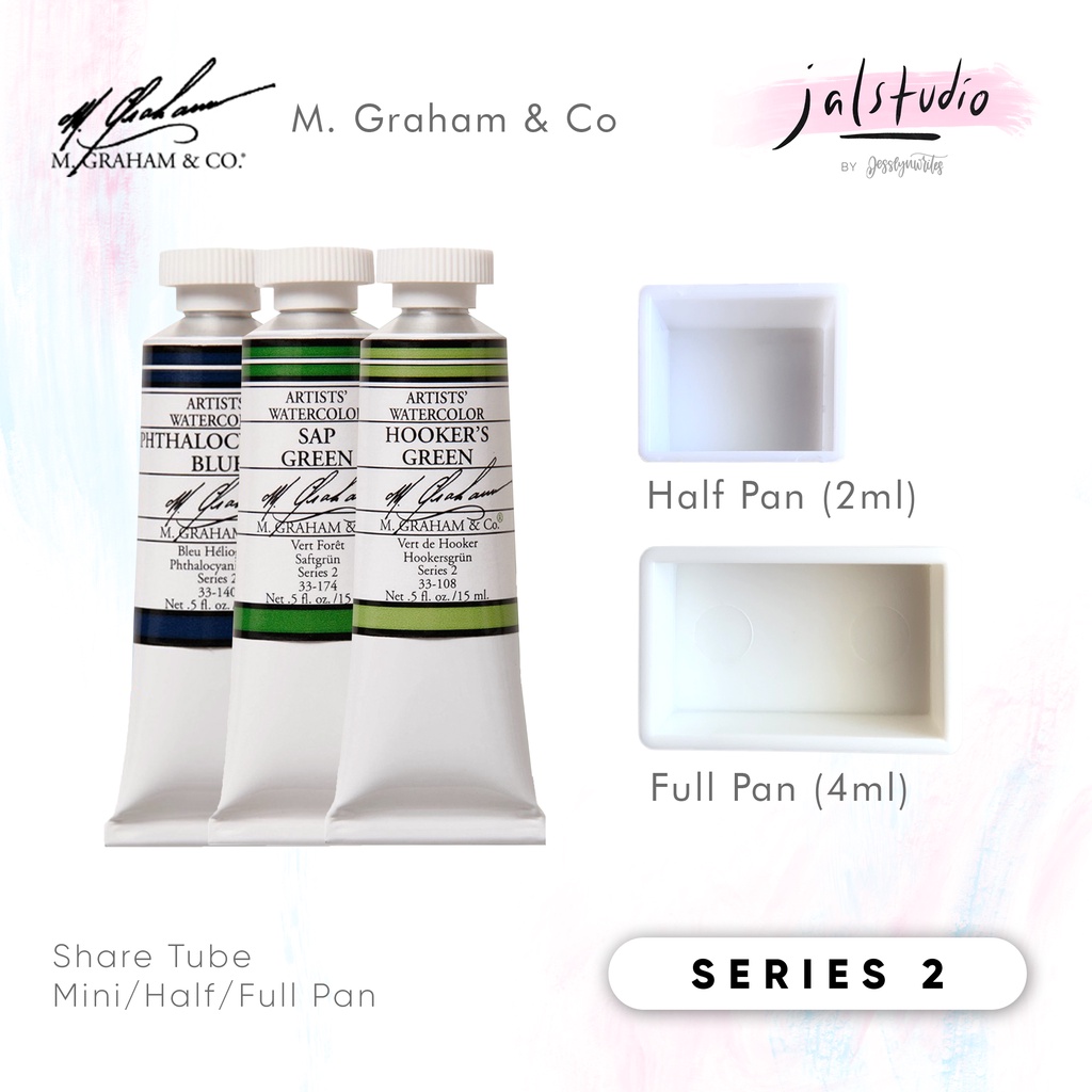 M. Graham Artist Watercolor Watercolour Share Tube Mini Half Full Pan Series 2 Cat Air Artist Profes