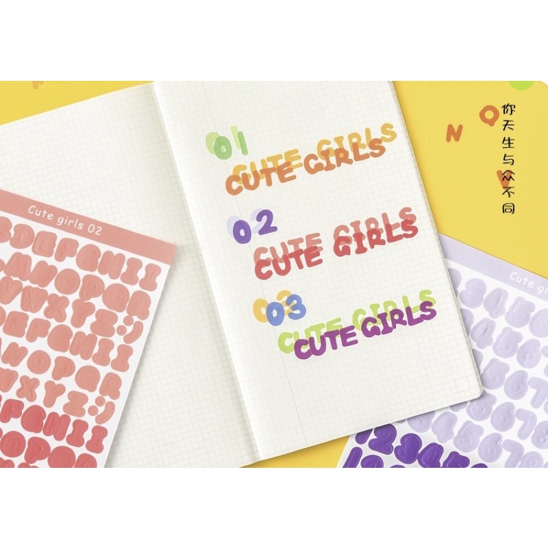 

Sticker Aesthetic - 60 Dekorasi Journal Planner Scrapbook Alphabet LETTER DUET SERIES Stiker Estetik Jurnal Seri Huruf