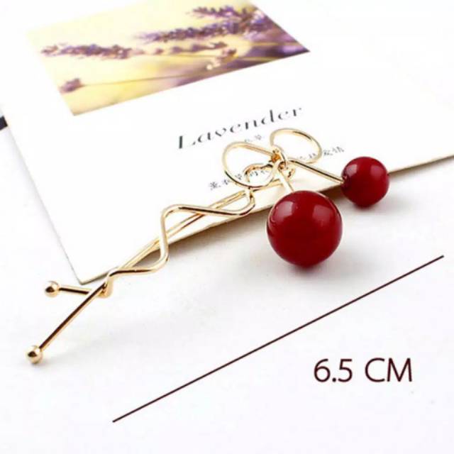 FerenHongXia Twisted women hair clip cherry hairpin bow