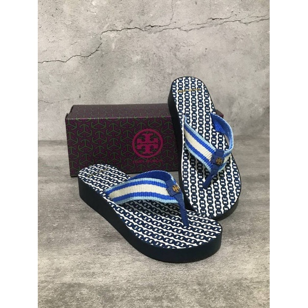 Sandal Tory Burch gemini link wedges 4cm flip flop Bondi blue