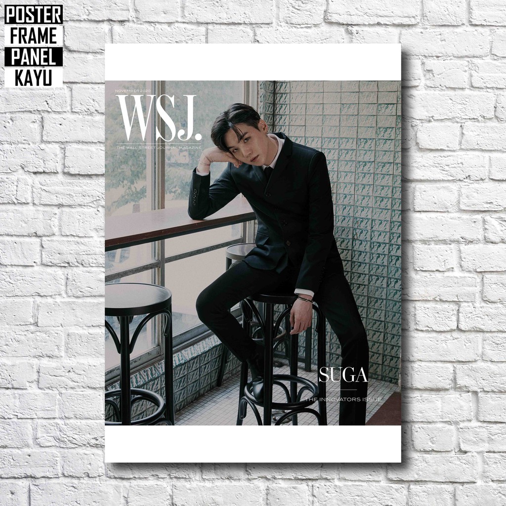 Poster BTS Suga WSJ Magazine Frame Kayu Solid A4 SUG087