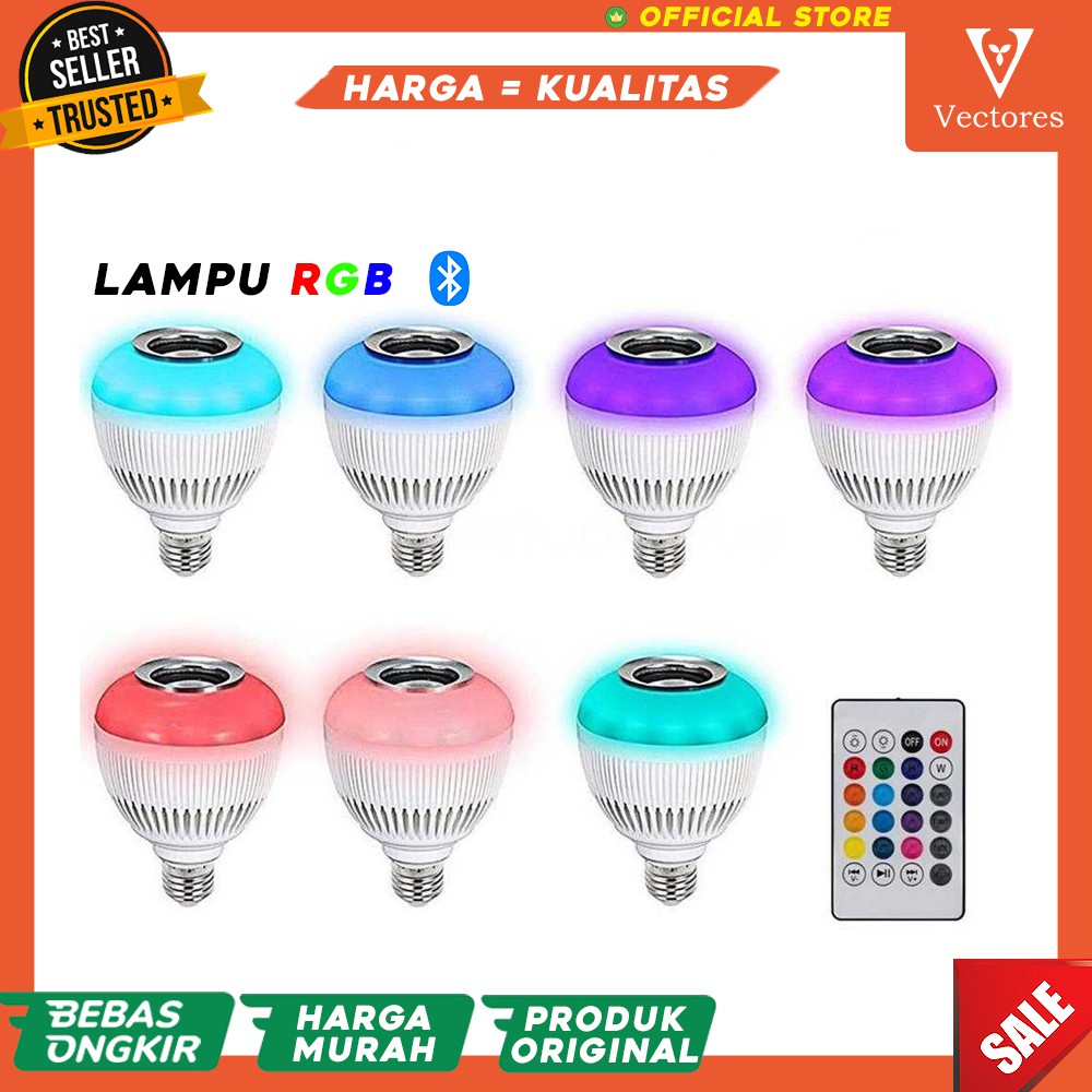 Original Lampu Bluetooth Speaker Viral Untuk Musik Music + Remote