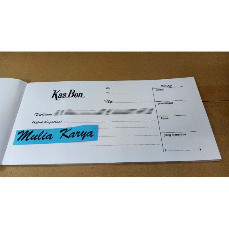 

Buku Kas Bon 1 Ply