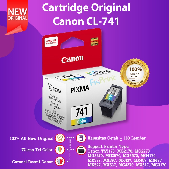 Cartridge Tinta Canon CL741 CL-741 Printer MG3270 MG3570 MG3670 MG4170