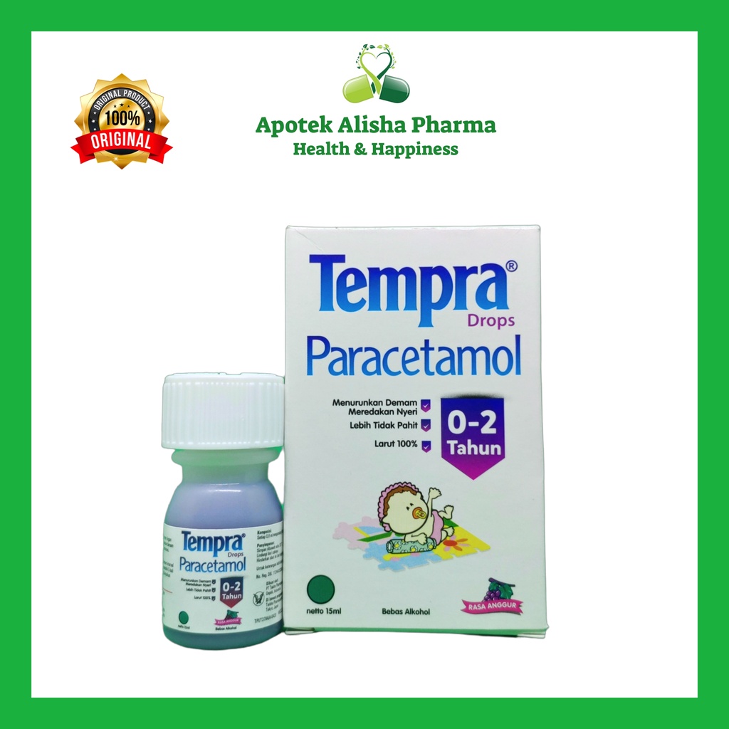 Tempra Drops 0-2tahun 15ml - Tempra Baby Drop Obat Penurun Panas/Demam Bayi Rasa Grape/Anggur/Strawberry/Jeruk