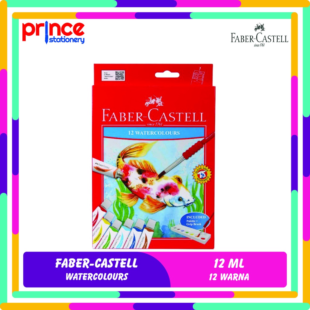 

FABER-CASTELL WATERCOLOURS SET 12 ML 12 WARNA / CAT AIR FABER-CASTELL