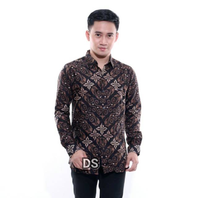 Kemeja Batik  Pria Super Jumbo Lengan Panjang Saku Paspol Modern Ori.