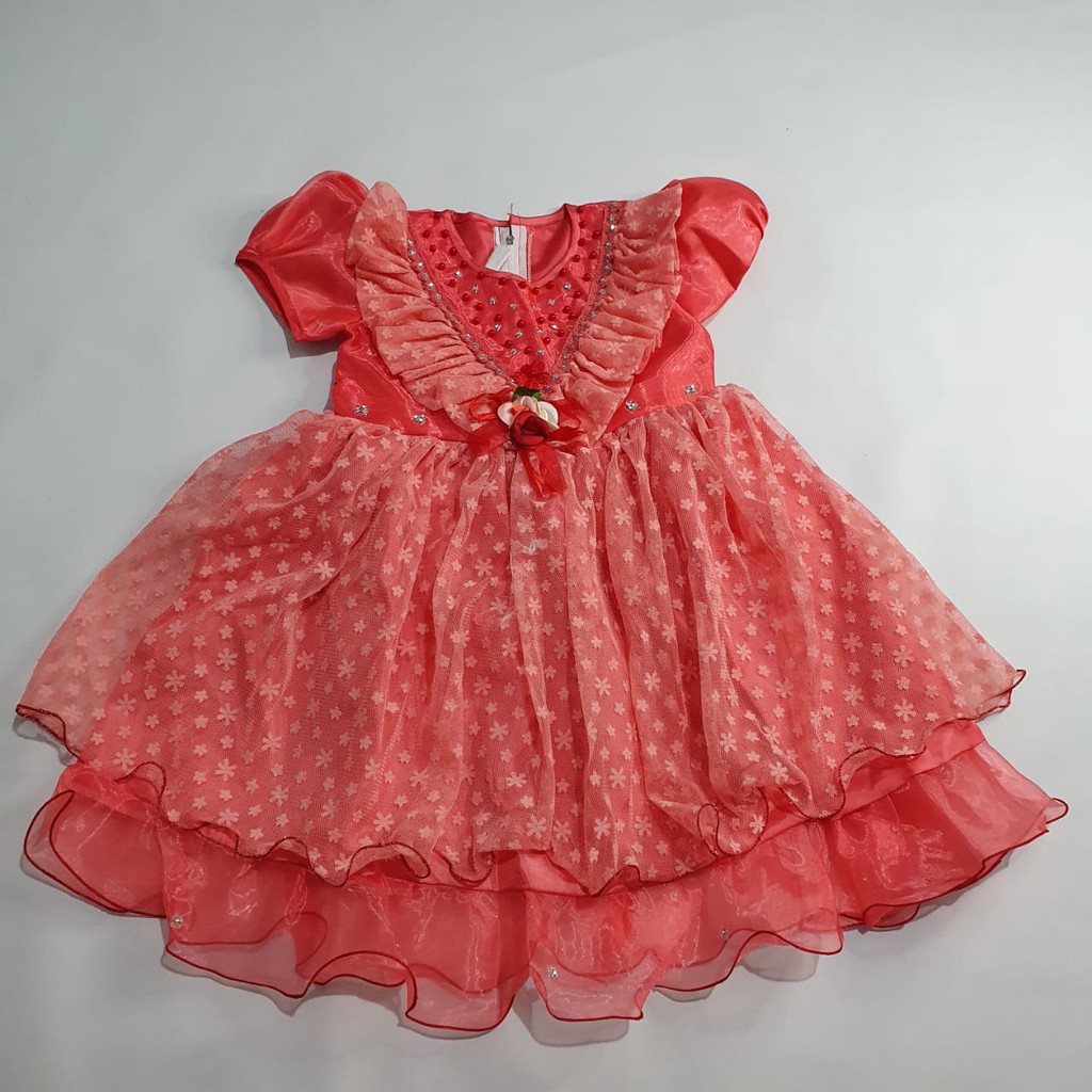 Dress Anak Perempuan 2 tahun 10 tahun Gaun Pesta Anak Import Murah Tile Tulle Organza Organdi KA87