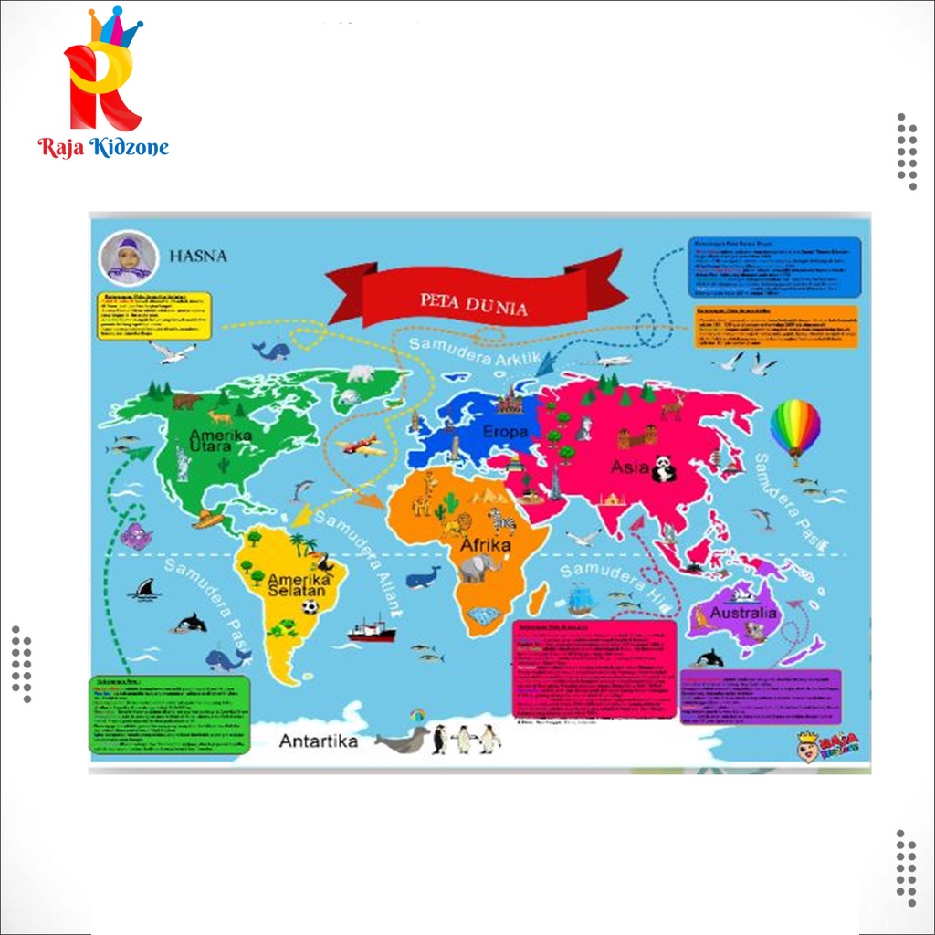 

Raja Kidzone Poster Peta Dunia Edukasi Anak | Peta Edukasi
