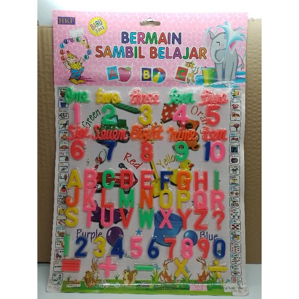 mainan abjad,warna,angka dan angka(B.inggris)