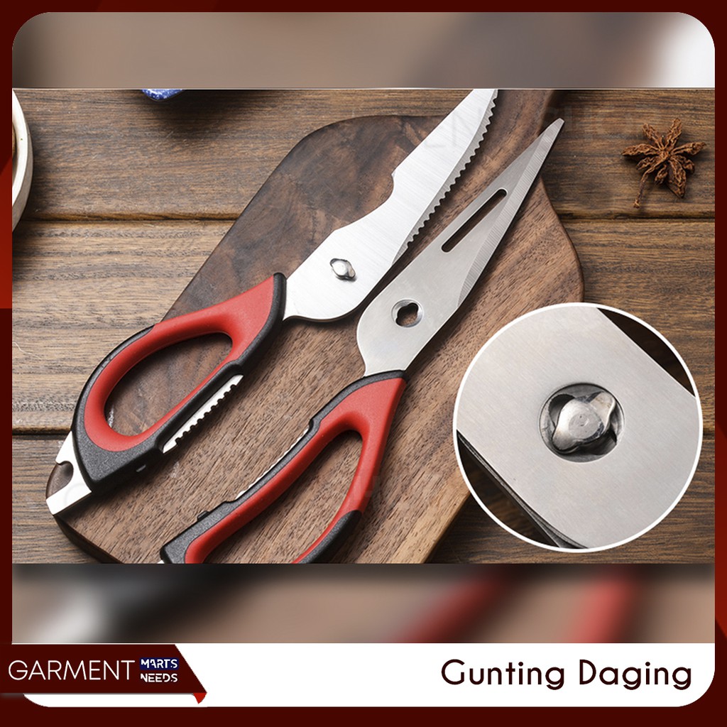 Gunting Dapur Daging Ikan Sayur Buah Stainless Serbaguna Tajam Pengupas